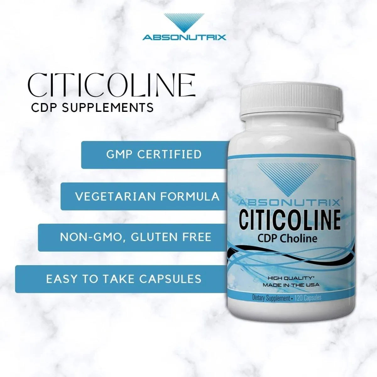 ABSONUTRIX - Absonutrix Citicoline CDP Choline 530Mg. 120 Capsulas - The Red Vitamin MX - Suplementos Alimenticios - {{ shop.shopifyCountryName }}