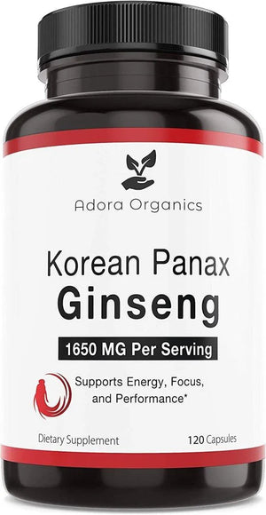 ADORA ORGANICS - Adora Organics Korean Red Panax Ginseng 1650Mg. 120 Capsulas - The Red Vitamin MX - Suplementos Alimenticios - {{ shop.shopifyCountryName }}