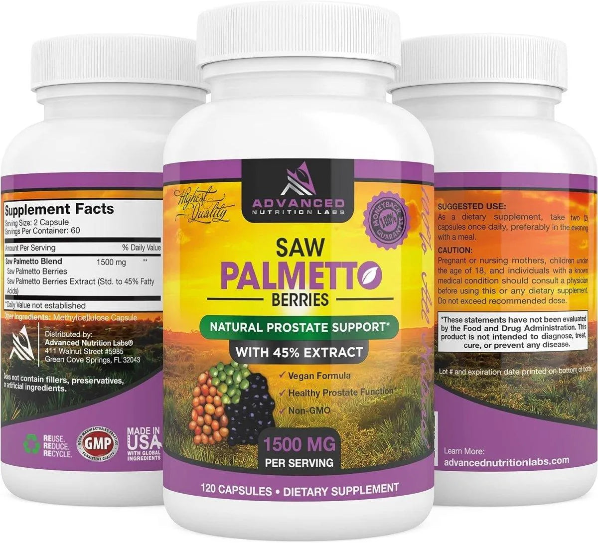 ADVANCED NUTRITION LABS - Advanced Nutrition Labs Saw Palmetto 1500Mg. 120 Capsulas - The Red Vitamin MX - Suplementos Alimenticios - {{ shop.shopifyCountryName }}