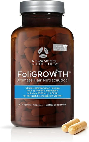 ADVANCED TRICHOLOGY - FoliGROWTH Hair Growth Supplement for Thicker Fuller Hair 90 Capsulas - The Red Vitamin MX - Suplementos Alimenticios - {{ shop.shopifyCountryName }}