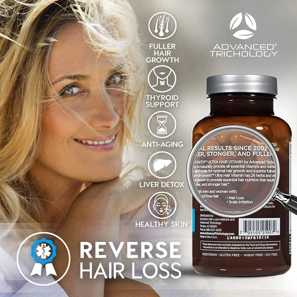 ADVANCED TRICHOLOGY - FoliGROWTH Hair Growth Supplement for Thicker Fuller Hair 90 Capsulas - The Red Vitamin MX - Suplementos Alimenticios - {{ shop.shopifyCountryName }}