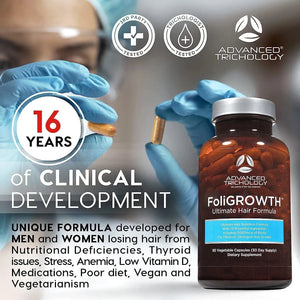 ADVANCED TRICHOLOGY - FoliGROWTH Hair Growth Supplement for Thicker Fuller Hair 90 Capsulas - The Red Vitamin MX - Suplementos Alimenticios - {{ shop.shopifyCountryName }}