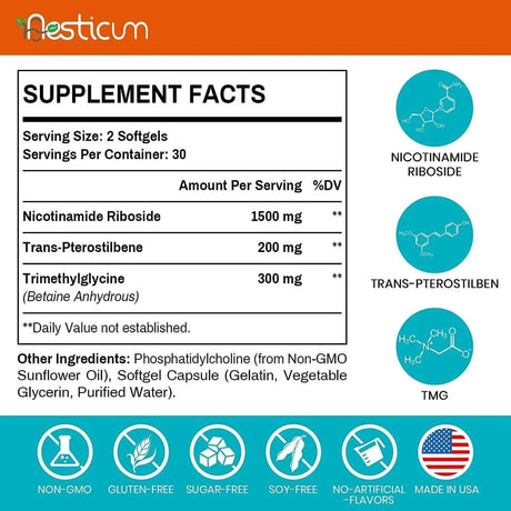 AESTICUM - Aesticum Liposomal Nicotinamide Riboside 2000Mg. 60 Capsulas Blandas 2 Pack - The Red Vitamin MX - Suplementos Alimenticios - {{ shop.shopifyCountryName }}