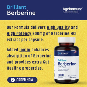 AGEIMMUNE - AgeImmune Berberine HCL 1000Mg. 60 Capsulas - The Red Vitamin MX - Suplementos Alimenticios - {{ shop.shopifyCountryName }}