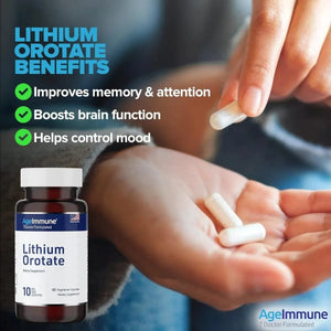 AGEIMMUNE - AgeImmune Lithium Orotate 10Mg. 60 Capsulas 2 Pack - The Red Vitamin MX - Suplementos Alimenticios - {{ shop.shopifyCountryName }}