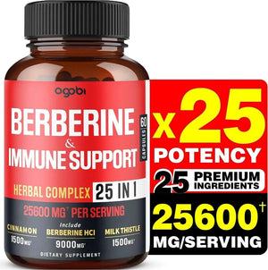 AGOBI - Agobi 25in1 Premium Berberine Supplement 25600Mg. 60 Capsulas - The Red Vitamin MX - Suplementos Alimenticios - {{ shop.shopifyCountryName }}