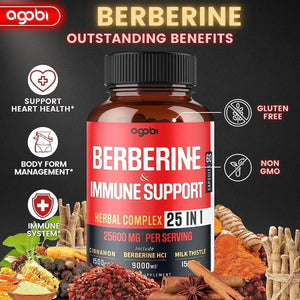 AGOBI - Agobi 25in1 Premium Berberine Supplement 25600Mg. 60 Capsulas - The Red Vitamin MX - Suplementos Alimenticios - {{ shop.shopifyCountryName }}