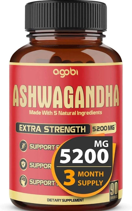 AGOBI - Agobi Ashwagandha 5200Mg. 90 Capsulas - The Red Vitamin MX - Suplementos Alimenticios - {{ shop.shopifyCountryName }}