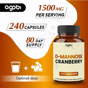 AGOBI - agobi D-Mannose and Cranberry 240 Capsulas - The Red Vitamin MX - Suplementos Alimenticios - {{ shop.shopifyCountryName }}