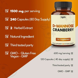 AGOBI - agobi D-Mannose and Cranberry 240 Capsulas - The Red Vitamin MX - Suplementos Alimenticios - {{ shop.shopifyCountryName }}