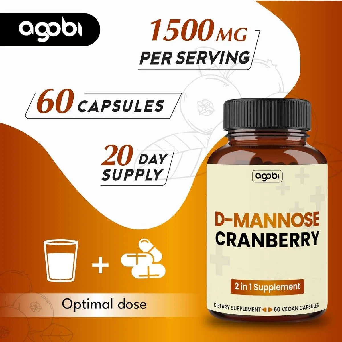 AGOBI - agobi D-Mannose with Cranberry 60 Capsulas - The Red Vitamin MX - Suplementos Alimenticios - {{ shop.shopifyCountryName }}