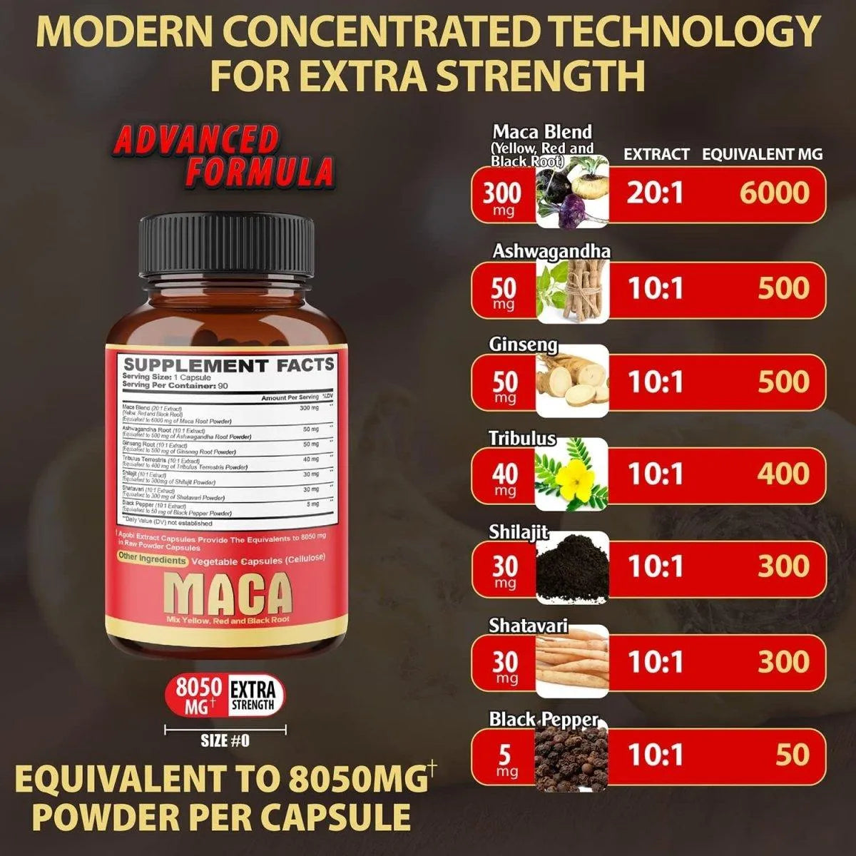 AGOBI - Agobi Maca Root Capsules 8050Mg. 90 Capsulas - The Red Vitamin MX - Suplementos Alimenticios - {{ shop.shopifyCountryName }}