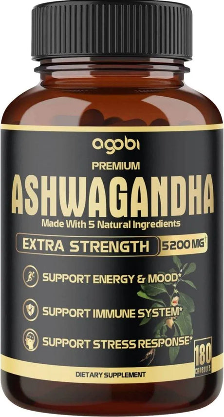 AGOBI - Agobi Premium Ashwagandha 5200Mg. 180 Capsulas - The Red Vitamin MX - Suplementos Alimenticios - {{ shop.shopifyCountryName }}