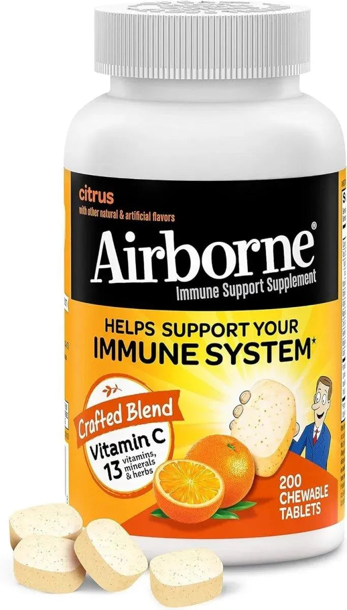 AIRBORNE - Airborne 1000Mg. Chewable Tablets with Zinc 200 Tabletas Masticables - The Red Vitamin MX - Suplementos Alimenticios - {{ shop.shopifyCountryName }}