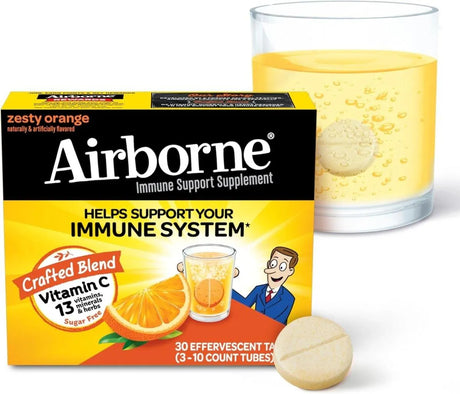 AIRBORNE - Airborne 1000Mg. Vitamin C with Zinc 30 Tabletas Efervescentes - The Red Vitamin MX - Suplementos Alimenticios - {{ shop.shopifyCountryName }}