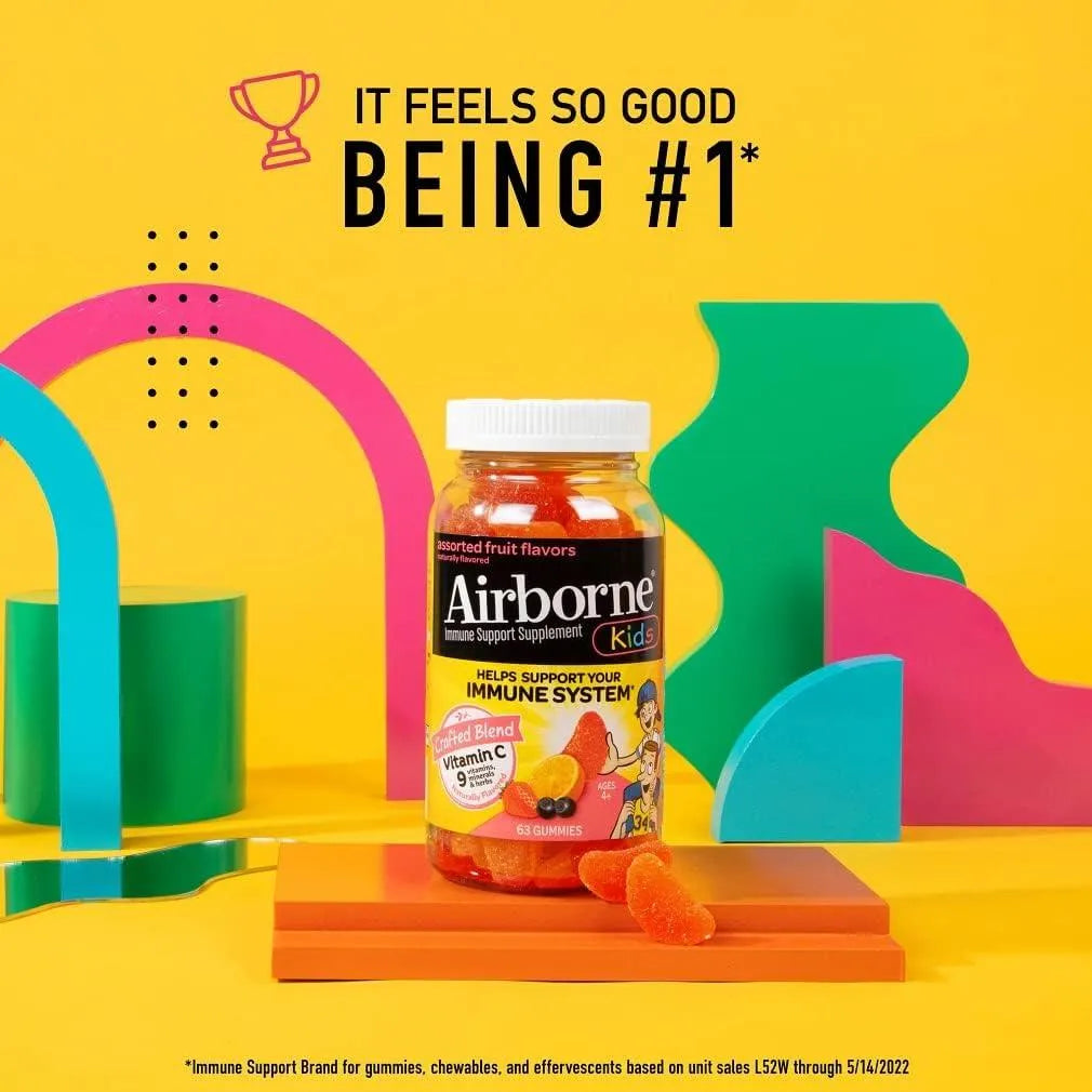 AIRBORNE - Airborne KIDS 500Mg. Vitamin C Gummies 63 Gomitas - The Red Vitamin MX - Suplementos Alimenticios - {{ shop.shopifyCountryName }}