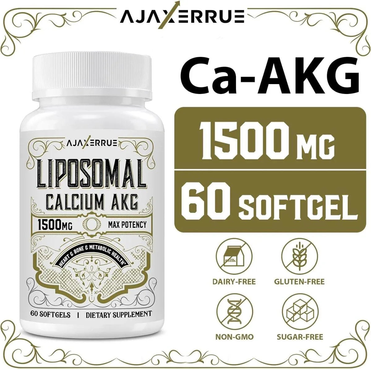 AJAXERRUE - AJAXERRUE Liposomal Calcium AKG 60 Capsulas Blandas - The Red Vitamin MX - Suplementos Alimenticios - {{ shop.shopifyCountryName }}