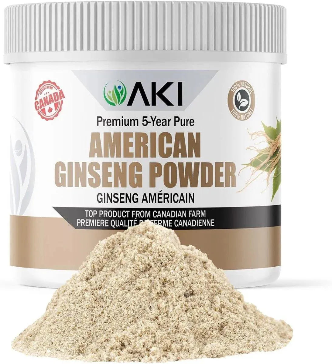 AKI - AKI American Ginseng Powder with 4% Ginsenosides 113Gr. - The Red Vitamin MX - Suplementos Alimenticios - {{ shop.shopifyCountryName }}