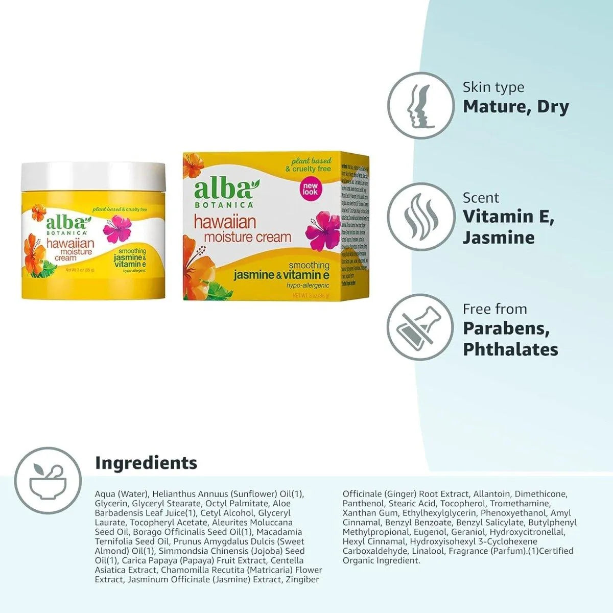 ALBA BOTANICA - Alba Botanica Hawaiian Moisture Cream 85Gr. - The Red Vitamin MX - Cremas Corporales - {{ shop.shopifyCountryName }}