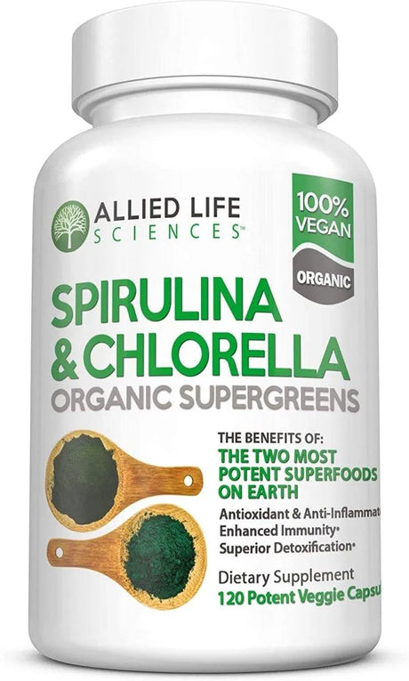 ALLIED LIFE - Allied Life Spirulina and Chlorella 120 Capsulas - The Red Vitamin MX - Suplementos Alimenticios - {{ shop.shopifyCountryName }}