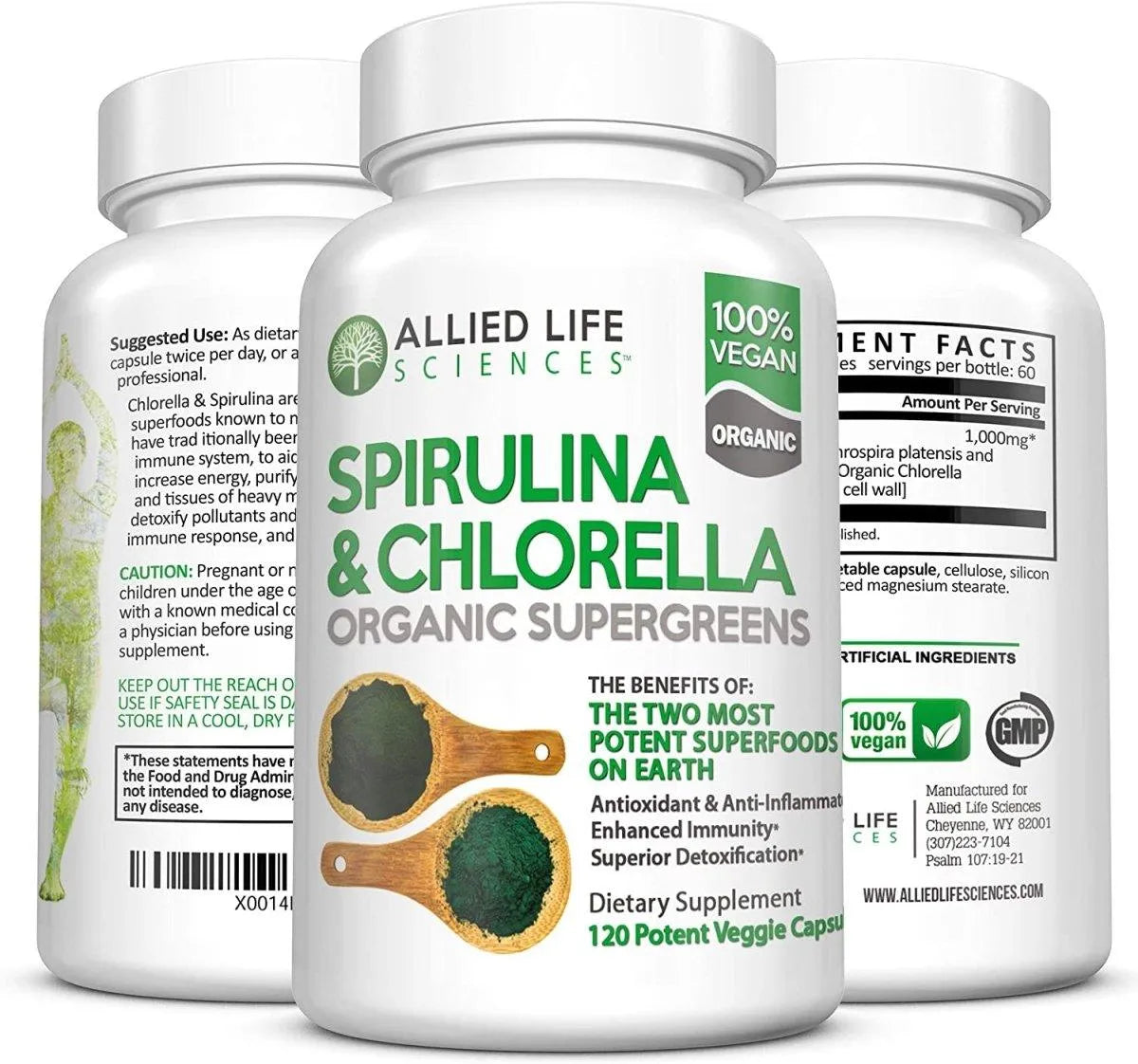 ALLIED LIFE - Allied Life Spirulina and Chlorella 120 Capsulas - The Red Vitamin MX - Suplementos Alimenticios - {{ shop.shopifyCountryName }}