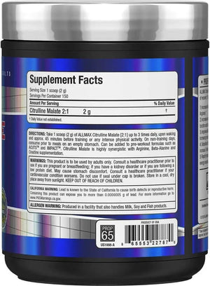 ALLMAX NUTRITION - ALLMAX Essentials CITRULLINE MALATE 2:1 Powder 300Gr. - The Red Vitamin MX - Suplementos Alimenticios - {{ shop.shopifyCountryName }}