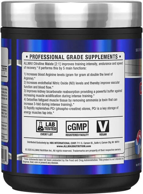 ALLMAX NUTRITION - ALLMAX Essentials CITRULLINE MALATE 2:1 Powder 300Gr. - The Red Vitamin MX - Suplementos Alimenticios - {{ shop.shopifyCountryName }}