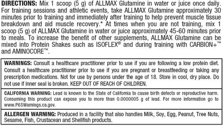 ALLMAX NUTRITION - ALLMAX Nutrition L Glutamine Powder 400Gr. - The Red Vitamin MX - Suplementos Alimenticios - {{ shop.shopifyCountryName }}