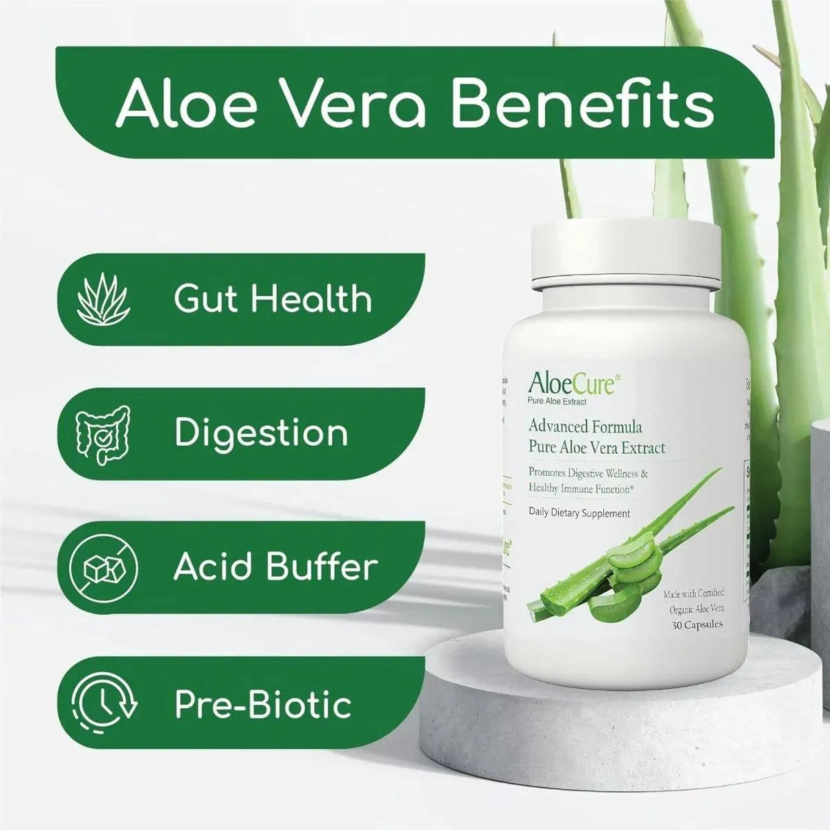 ALOECURE - AloeCure Organic Aloe Vera 30 Capsulas - The Red Vitamin MX - Suplementos Alimenticios - {{ shop.shopifyCountryName }}