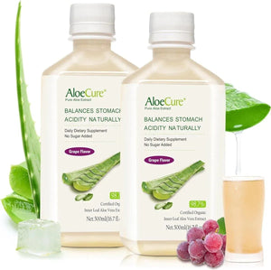 ALOECURE - AloeCure USDA Organic Aloe Vera Juice Grape Flavor 500Ml. 2 Pack - The Red Vitamin MX - Suplementos Alimenticios - {{ shop.shopifyCountryName }}