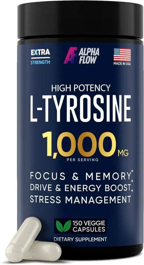 ALPHA FLOW - Alpha Flow L Tyrosine 1000Mg. 150 Capsulas - The Red Vitamin MX - Suplementos Alimenticios - {{ shop.shopifyCountryName }}