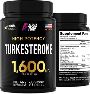 ALPHA FLOW - Alpha Flow Turkesterone Supplement 1600Mg. 60 Capsulas - The Red Vitamin MX - Suplementos Alimenticios - {{ shop.shopifyCountryName }}