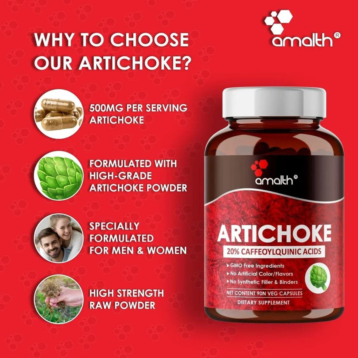 AMALTH - Amalth Artichoke Leaf Extract 500Mg. 90 Capsulas - The Red Vitamin MX - Suplementos Alimenticios - {{ shop.shopifyCountryName }}