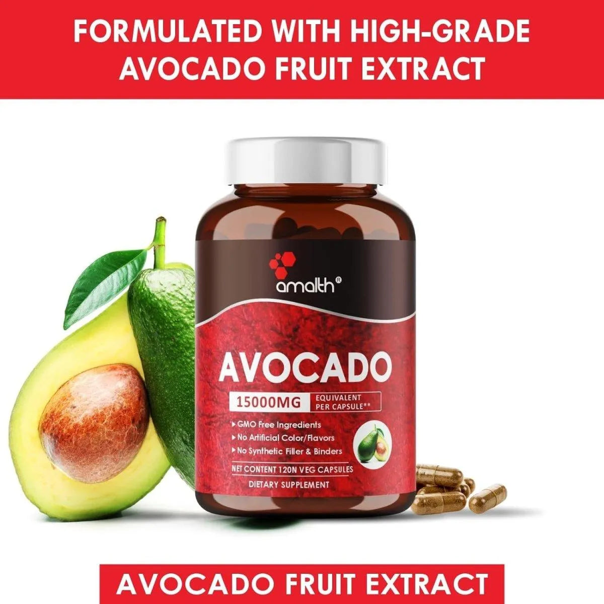 AMALTH - Amalth Avocado 15:1 Extract 15000Mg. 120 Capsulas - The Red Vitamin MX - Suplementos Alimenticios - {{ shop.shopifyCountryName }}