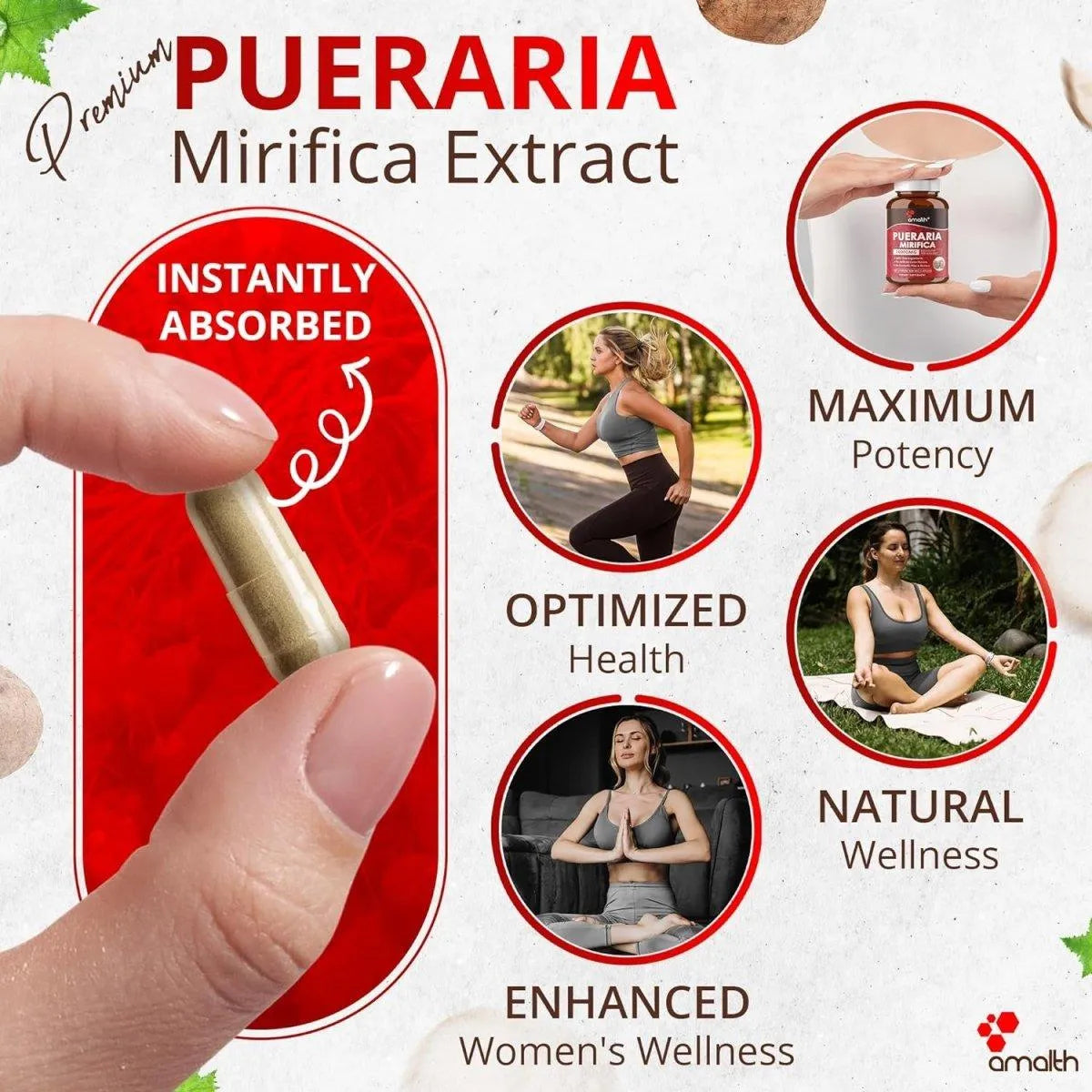 AMALTH - Amalth Pueraria Mirifica Extract 10000Mg. 90 Capsulas - The Red Vitamin MX - Suplementos Alimenticios - {{ shop.shopifyCountryName }}