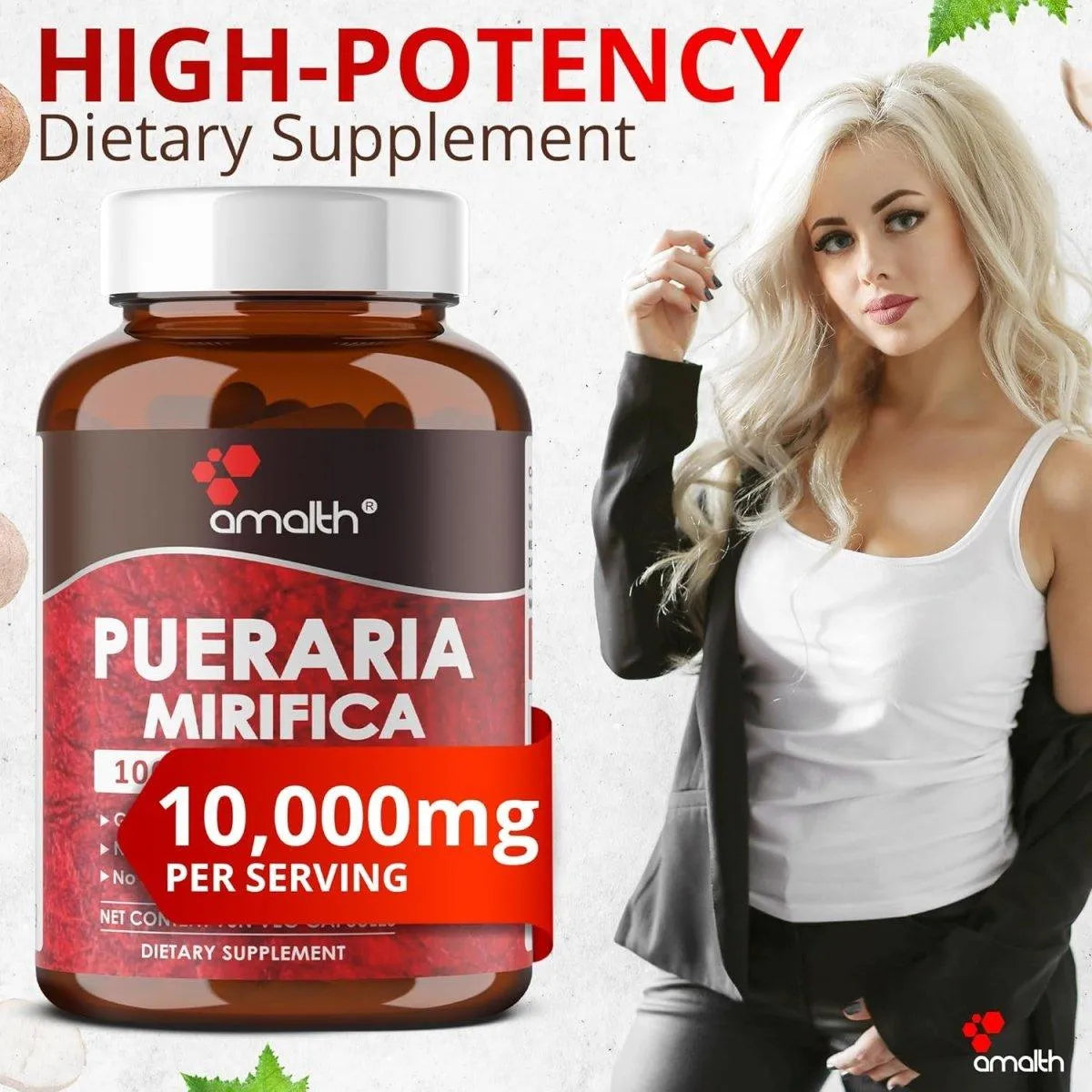 AMALTH - Amalth Pueraria Mirifica Extract 10000Mg. 90 Capsulas - The Red Vitamin MX - Suplementos Alimenticios - {{ shop.shopifyCountryName }}