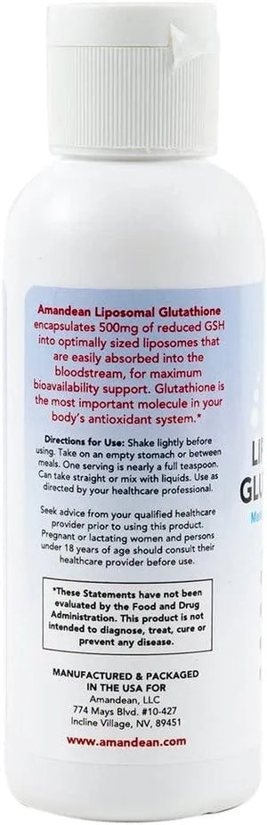 AMANDEAN - Amandean Liposomal Glutathione 500Mg. 120Ml. - The Red Vitamin MX - Suplementos Alimenticios - {{ shop.shopifyCountryName }}