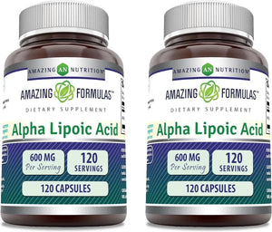 AMAZING FORMULAS - Amazing Formulas Alpha Lipoic Acid ALA 600Mg. 120 Capsulas 2 Pack - The Red Vitamin MX - Suplementos Alimenticios - {{ shop.shopifyCountryName }}