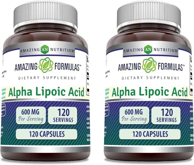 AMAZING FORMULAS - Amazing Formulas Alpha Lipoic Acid ALA 600Mg. 120 Capsulas 2 Pack - The Red Vitamin MX - Suplementos Alimenticios - {{ shop.shopifyCountryName }}