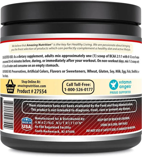 AMAZING FORMULAS - Amazing Formulas BCAA 2:1:1 Powder 454Gr. - The Red Vitamin MX - Suplementos Alimenticios - {{ shop.shopifyCountryName }}
