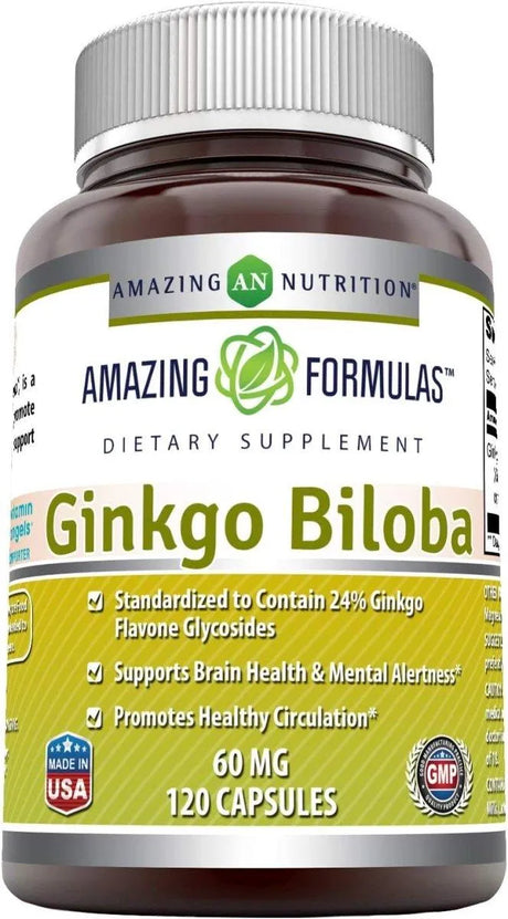 AMAZING FORMULAS - Amazing Formulas Ginkgo Biloba 60Mg. 120 Capsulas - The Red Vitamin MX - Suplementos Alimenticios - {{ shop.shopifyCountryName }}