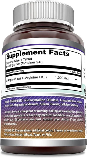 AMAZING FORMULAS - Amazing Formulas L-Arginine 1000Mg. 240 Tabletas - The Red Vitamin MX - Suplementos Alimenticios - {{ shop.shopifyCountryName }}