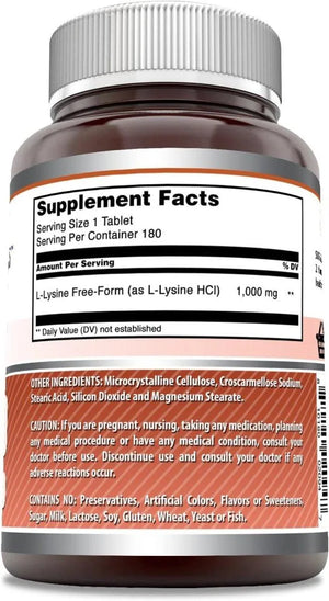 AMAZING FORMULAS - Amazing Formulas L-Lysine 1000Mg. 180 Tabletas - The Red Vitamin MX - Suplementos Alimenticios - {{ shop.shopifyCountryName }}