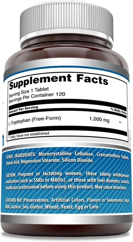 AMAZING FORMULAS - Amazing Formulas L-Tryptophan 1000Mg. 120 Tabletas - The Red Vitamin MX - Suplementos Alimenticios - {{ shop.shopifyCountryName }}