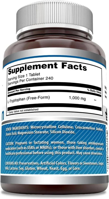 AMAZING FORMULAS - Amazing Formulas L-Tryptophan 1000Mg. 240 Tabletas - The Red Vitamin MX - Suplementos Alimenticios - {{ shop.shopifyCountryName }}