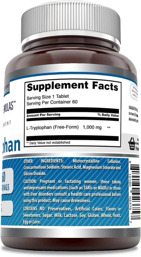 AMAZING FORMULAS - Amazing Formulas L-Tryptophan 1000Mg. 60 Tabletas - The Red Vitamin MX - Suplementos Alimenticios - {{ shop.shopifyCountryName }}