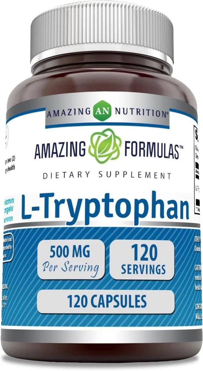 AMAZING FORMULAS - Amazing Formulas L-Tryptophan 500Mg. 120 Capsulas - The Red Vitamin MX - Suplementos Alimenticios - {{ shop.shopifyCountryName }}