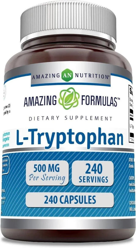 AMAZING FORMULAS - Amazing Formulas L-Tryptophan 500Mg. 240 Capsulas - The Red Vitamin MX - Suplementos Alimenticios - {{ shop.shopifyCountryName }}