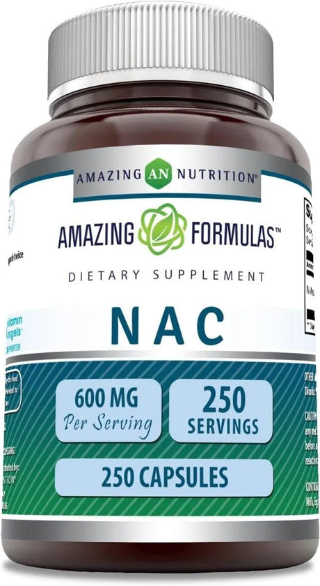 AMAZING FORMULAS - Amazing Formulas NAC N-Acetyl Cysteine 600Mg. 250 Capsulas - The Red Vitamin MX - Suplementos Alimenticios - {{ shop.shopifyCountryName }}