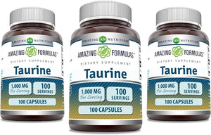 AMAZING FORMULAS - Amazing Formulas Taurine 1000Mg. 100 Capsulas 3 Pack - The Red Vitamin MX - Suplementos Alimenticios - {{ shop.shopifyCountryName }}